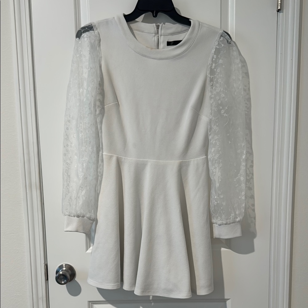 White floral crystal doll dress